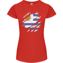 Torn Uruguay Flag Uruguayan Day Football Womens Petite Cut T-Shirt Red