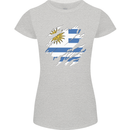 Torn Uruguay Flag Uruguayan Day Football Womens Petite Cut T-Shirt Sports Grey