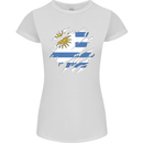 Torn Uruguay Flag Uruguayan Day Football Womens Petite Cut T-Shirt White