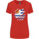 Torn Uruguay Flag Uruguayan Day Football Womens Wider Cut T-Shirt Red