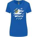 Torn Uruguay Flag Uruguayan Day Football Womens Wider Cut T-Shirt Royal Blue