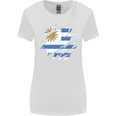 Torn Uruguay Flag Uruguayan Day Football Womens Wider Cut T-Shirt White