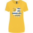 Torn Uruguay Flag Uruguayan Day Football Womens Wider Cut T-Shirt Yellow
