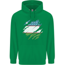 Torn Uzbekistan Flag Ukbek Day Football Childrens Kids Hoodie Irish Green