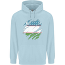 Torn Uzbekistan Flag Ukbek Day Football Childrens Kids Hoodie Light Blue