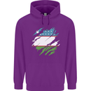Torn Uzbekistan Flag Ukbek Day Football Childrens Kids Hoodie Purple