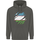 Torn Uzbekistan Flag Ukbek Day Football Childrens Kids Hoodie Storm Grey