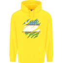 Torn Uzbekistan Flag Ukbek Day Football Childrens Kids Hoodie Yellow