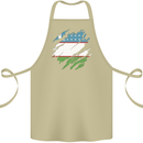 Torn Uzbekistan Flag Ukbek Day Football Cotton Apron 100% Organic Khaki