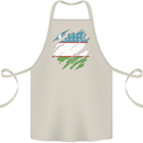 Torn Uzbekistan Flag Ukbek Day Football Cotton Apron 100% Organic Natural