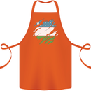 Torn Uzbekistan Flag Ukbek Day Football Cotton Apron 100% Organic Orange