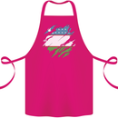 Torn Uzbekistan Flag Ukbek Day Football Cotton Apron 100% Organic Pink