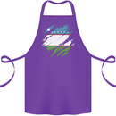 Torn Uzbekistan Flag Ukbek Day Football Cotton Apron 100% Organic Purple