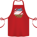 Torn Uzbekistan Flag Ukbek Day Football Cotton Apron 100% Organic Red