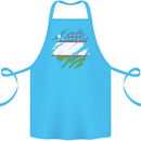 Torn Uzbekistan Flag Ukbek Day Football Cotton Apron 100% Organic Turquoise