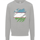 Torn Uzbekistan Flag Ukbek Day Football Kids Sweatshirt Jumper Sports Grey