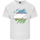 Torn Uzbekistan Flag Ukbek Day Football Kids T-Shirt Childrens White
