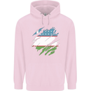Torn Uzbekistan Flag Ukbek Day Football Mens 80% Cotton Hoodie Light Pink