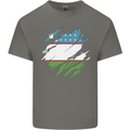 Torn Uzbekistan Flag Ukbek Day Football Mens Cotton T-Shirt Tee Top Charcoal