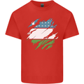 Torn Uzbekistan Flag Ukbek Day Football Mens Cotton T-Shirt Tee Top Red