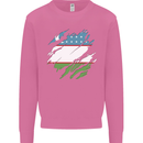 Torn Uzbekistan Flag Ukbek Day Football Mens Sweatshirt Jumper Azalea