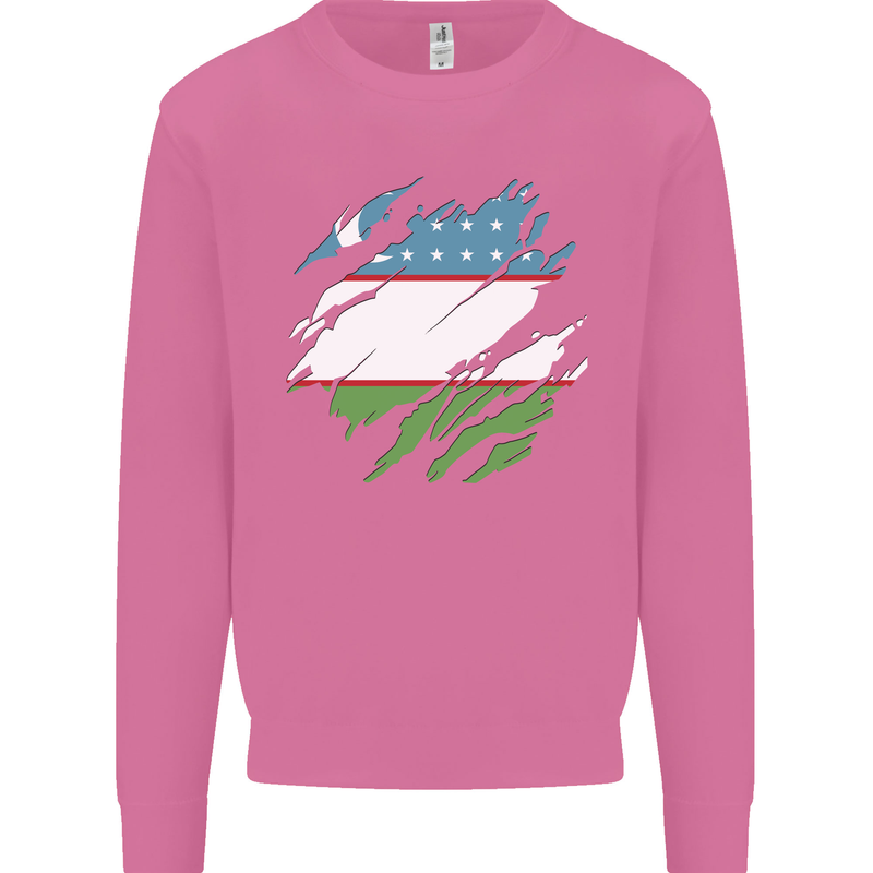 Torn Uzbekistan Flag Ukbek Day Football Mens Sweatshirt Jumper Azalea