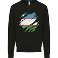 Torn Uzbekistan Flag Ukbek Day Football Mens Sweatshirt Jumper Black