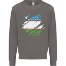 Torn Uzbekistan Flag Ukbek Day Football Mens Sweatshirt Jumper Charcoal