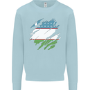 Torn Uzbekistan Flag Ukbek Day Football Mens Sweatshirt Jumper Light Blue
