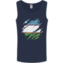 Torn Uzbekistan Flag Ukbek Day Football Mens Vest Tank Top Navy Blue