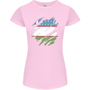 Torn Uzbekistan Flag Ukbek Day Football Womens Petite Cut T-Shirt Light Pink