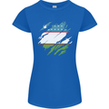 Torn Uzbekistan Flag Ukbek Day Football Womens Petite Cut T-Shirt Royal Blue
