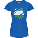 Torn Uzbekistan Flag Ukbek Day Football Womens Petite Cut T-Shirt Royal Blue