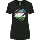 Torn Uzbekistan Flag Ukbek Day Football Womens Wider Cut T-Shirt Black