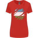 Torn Uzbekistan Flag Ukbek Day Football Womens Wider Cut T-Shirt Red