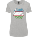 Torn Uzbekistan Flag Ukbek Day Football Womens Wider Cut T-Shirt Sports Grey