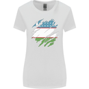 Torn Uzbekistan Flag Ukbek Day Football Womens Wider Cut T-Shirt White