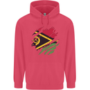 Torn Vanuatu Flag Day Football Childrens Kids Hoodie Heliconia