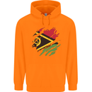 Torn Vanuatu Flag Day Football Childrens Kids Hoodie Orange