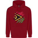 Torn Vanuatu Flag Day Football Childrens Kids Hoodie Red
