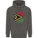 Torn Vanuatu Flag Day Football Childrens Kids Hoodie Storm Grey