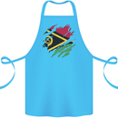 Torn Vanuatu Flag Day Football Cotton Apron 100% Organic Turquoise