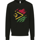 Torn Vanuatu Flag Day Football Kids Sweatshirt Jumper Black