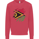 Torn Vanuatu Flag Day Football Kids Sweatshirt Jumper Heliconia