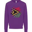 Torn Vanuatu Flag Day Football Kids Sweatshirt Jumper Purple