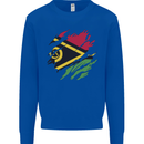 Torn Vanuatu Flag Day Football Kids Sweatshirt Jumper Royal Blue