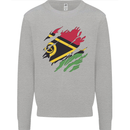 Torn Vanuatu Flag Day Football Kids Sweatshirt Jumper Sports Grey