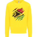 Torn Vanuatu Flag Day Football Kids Sweatshirt Jumper Yellow