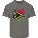 Torn Vanuatu Flag Day Football Kids T-Shirt Childrens Charcoal