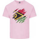 Torn Vanuatu Flag Day Football Kids T-Shirt Childrens Light Pink
